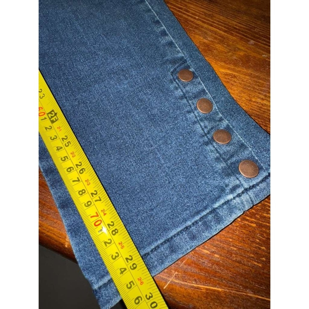 Diane Gilman Women's XLT Dark Wash Denim Jeans Pull On Ankle Snap Button Skinny - Picture 13 of 15